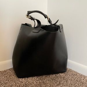 Zara leather tote. 13”h x 6” d x 13w